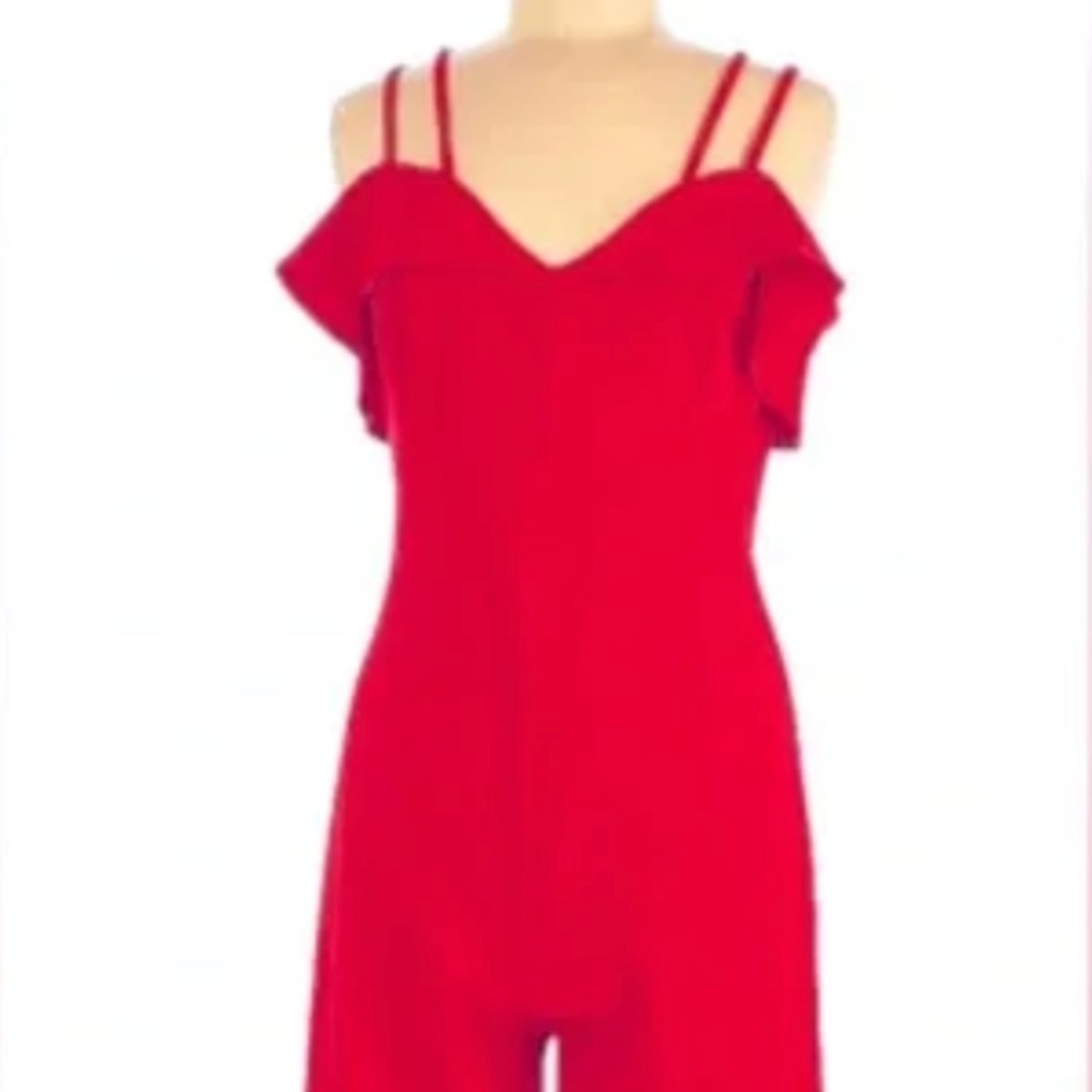Haute Monde Red Strappy Jumpsuit XL